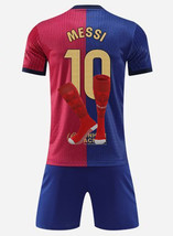 Soccer Uniform 10 Blaugrana Jersey suit Men Kids 2425 Lionel Messi Shirt Shorts - £38.23 GBP