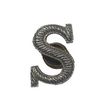Brooch Silvertone Letter Initial Monogram “S” Pin Unisex Tie/lapel READ 1&quot; - £8.66 GBP