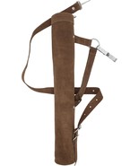 Archery Handmade Arrow Quivers Genuine Suede Leather Quiver for Hunting - $524.48 MXN