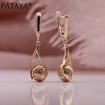 O hollow spherical long earrings korean style women metal fine fashion jewelry 585 rose thumb200