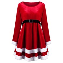 Plus Size Christmas Long Sleeve Dress - $43.81