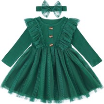 Baby Girl&#39;s Tutu Dress Long Sleeve Princess Dresses with Bow 3-24 Month - £19.94 GBP