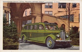 Chicago Illinois~Edgewater Beach Hotel Private Motor Coach Postcard - £9.27 GBP