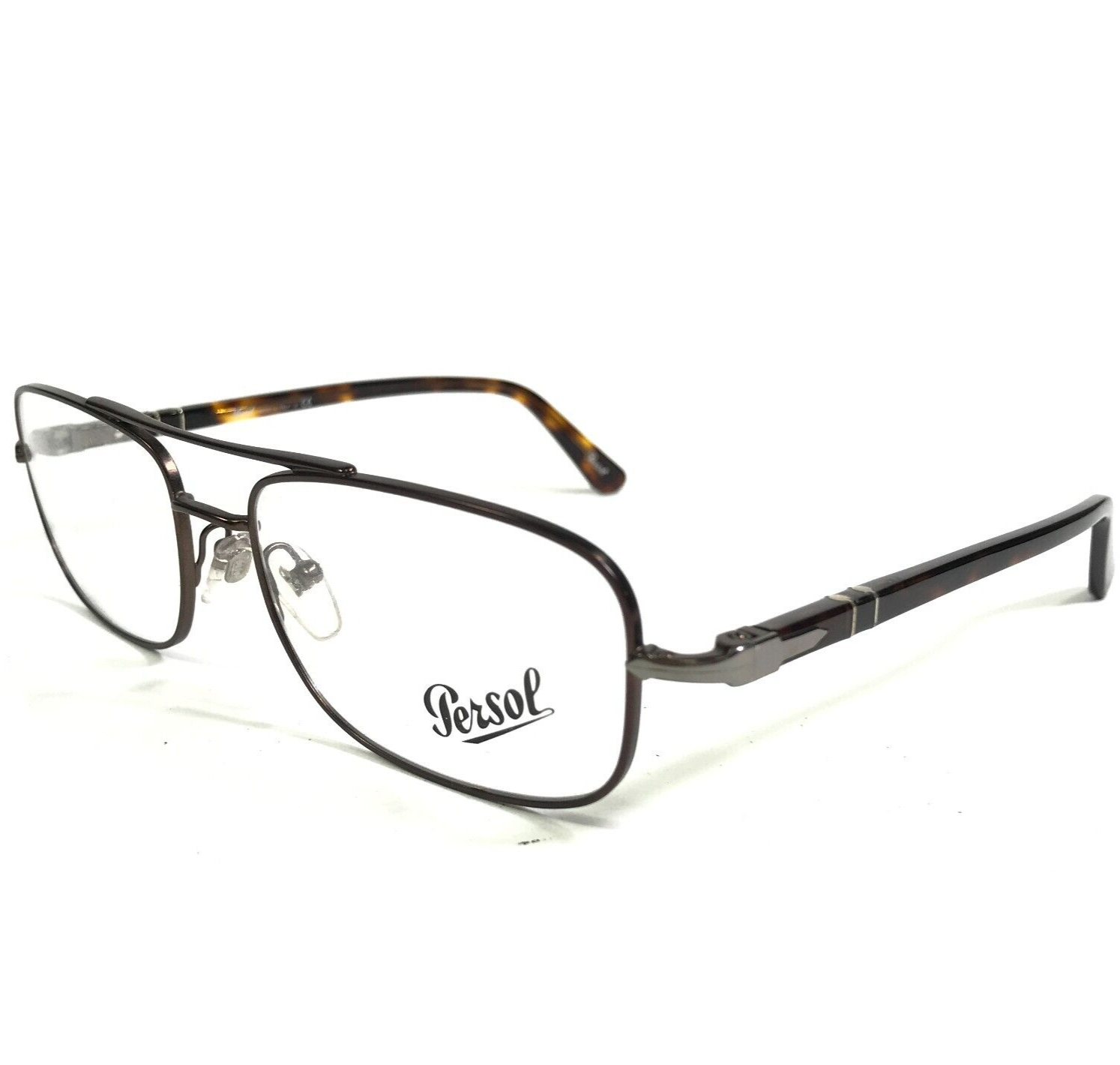 Primary image for Persol 2403-V 992 Eyeglasses Frames Brown Tortoise Square Wire Rim 55-17-145