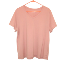 Time and Tru Women Pink V-Neck Relaxed Fit Short Sleeve T-Shirt XXXL 3X ... - £8.44 GBP