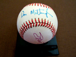 Don Mattingly Steve Sax Yankees Mvp Signed Auto Vintage Era Oal Baseball Jsa - £116.15 GBP