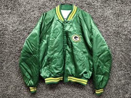 Vintage Green Bay Packers Satin Jacket Quilt Lined Adult XL Chalk Line - £92.40 GBP