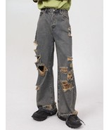 Retro Holes Jeans Denim Pants - $39.99