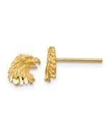 14K Yellow Gold Diamond Cut Eagle Earrings  - $210.99