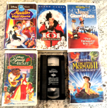 6 VHS Lot: Little Mermaid 1 &amp; 2, Aladdin, 101 Dalmatians, James &amp; Giant Peach... - £5.76 GBP