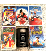 6 VHS Lot: Little Mermaid 1 &amp; 2, Aladdin, 101 Dalmatians, James &amp; Giant ... - £5.67 GBP