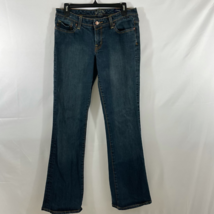 Seven7 Womens Flare Jeans Blue Stretch Denim Dark Wash Pockets Distresse... - £11.79 GBP