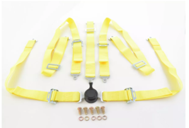 FK harness 5 point universal seat belt YELLOW track rally race bucket safety - £63.62 GBP