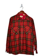Vintage Red Flannel Men’s Shirt Medium Plaid Wool Blend Gimbels - $358.70 MXN