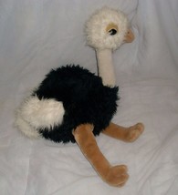 18&quot; VINTAGE 1981 WALLACE BERRIE BLACK OSCAR THE OSTRICH STUFFED ANIMAL P... - £22.72 GBP