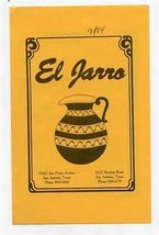 El Jarro Menu San Pedro Ave &amp; Bandera Rd San Antonio Texas 1984 - $15.84