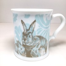 Arlington Designs Blue Damask Rabbit Coffee Mug Bunnies Hot Tea Cocoa Chocolate - £8.09 GBP