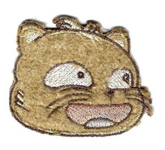 3X2.5&quot; Dinga smile face IRON ON PATCH Sew On playful brown cuddly cat ki... - $8.54