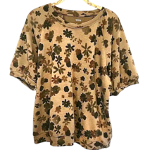 XXL Short Sleeve Sweatshirt Olive Green Floral Camo Sonoma - $22.43