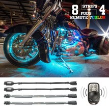 XKGLOW Multi-Color LED Accent Motorcycle Light 12 Piece Kit with Remote Key Fob - £92.43 GBP