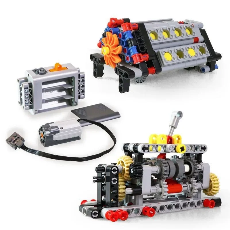 V8 Engine Building Block Model DIY Burner Building Kit Electric Gearbox ... - $63.41