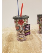 Set 2 Sugar Skull Travel Cup Day Of The Dead Cool Gear Insulated BPA Fre... - $36.81 CAD