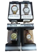 4 Waltham Men&#39;s Women&#39;s Analog Quartz Wrist Watch Brown Black Gold Silve... - £27.45 GBP