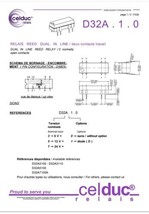 1 EACH NEW CELDUC  D32A2110 REED RELAY SHIPS FREE - $1,244.45 MXN