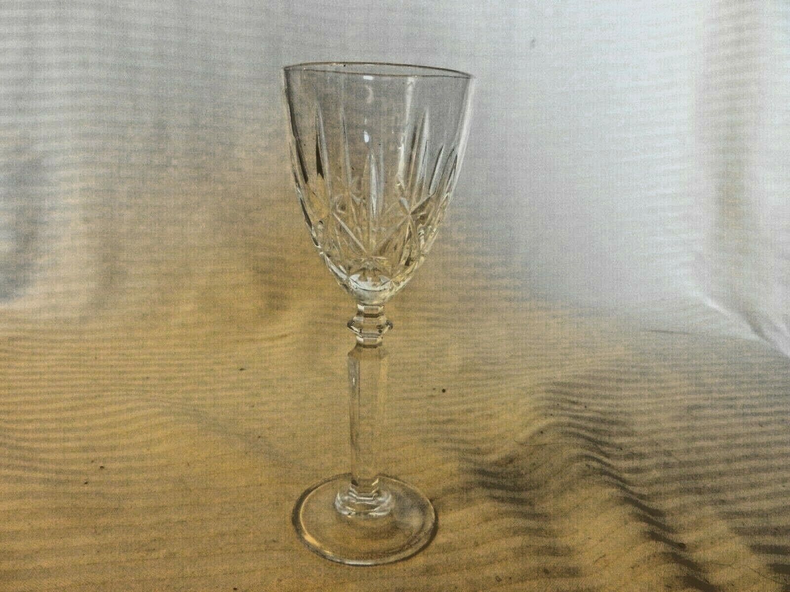 Primary image for Vintage Clear Crystal Aperitif or Cordial Glass Engraved Design 5.625" Tall