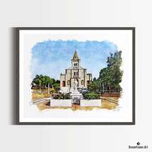 Premium Art Print Church of Saint Rose of Lima in Watercolors, by Dreamframer Ar - £30.81 GBP+