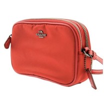 NWT. Coach Nylon Double Zipper Cross-body Pouch Bag Red F87093 - £44.47 GBP