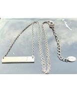 VINTAGE 925 STERLING SILVER CIRCLE CHAIN BAR LETTER J NECKLACE - $40.37 CAD