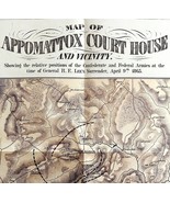 Map Appomattox Courthouse Civil War Reproduction 19x16&quot; Military History... - $475.79 MXN