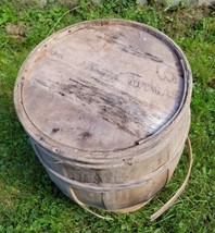 Antique Wooden Barrel Wood Rustic Old Slat Rings Vintage Round Home Treasure - £37.34 GBP
