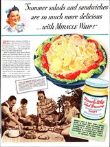 Vintage 1940 KRAFT MIRACLE WHIP Salad Dressing Mayonnaise Condiment Prin... - $24.11