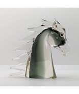 Murano Glass Horse Head Sculpture, Smoky Grey, Franco Bottaro, Vintage *... - £27.39 GBP