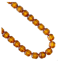 25 Topaz Gold Tortoise Stone Look Czech Glass 8mm Faceted Tube Cathedral Beads - £3.94 GBP