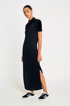Adidas Velvet Vibes Maxi Shirt Dress Women&#39;s Size M - Black - Long CV9438 - £55.65 GBP