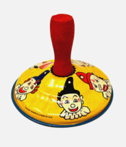 Vintage Kirchhof Open Tin Noisemaker Clown Faces On Yellow  -Life Of The... - $9.99