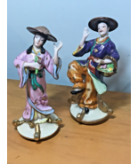 FIGURINES MAN &amp; WOMAN SET of TWO IN DANCING POSITION VINTAGE JAPAN HANDP... - £44.22 GBP