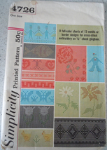Simplicity 8 Color charts 13 Motifs or Border Designs For Cross Stitch #4726 - £3.90 GBP