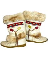 Tecnica Skandia 3915 Apres Ski Fur Hide Boots Italy Women’s 8.5” Vintage... - $71.25