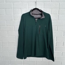 Chaps Golf Sweater Mens Medium 1/4 Zip Kelly Green Polyester Spandex Zip Pocket  - £15.35 GBP