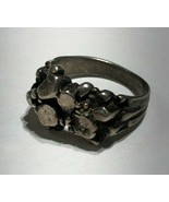 Abstract Cluster Rock Design Ring Sterling Silver .925 Size 7.5 - $49.49