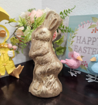 Easter Vintage Style Gold Bunny Rabbit Faux Mold Figurine Figure Tableto... - $26.72
