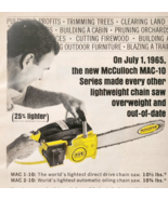 1966 McCulloch MAC-10 Chain Saw Advertisement Vintage Tools Woodworking ... - $28.05 CAD