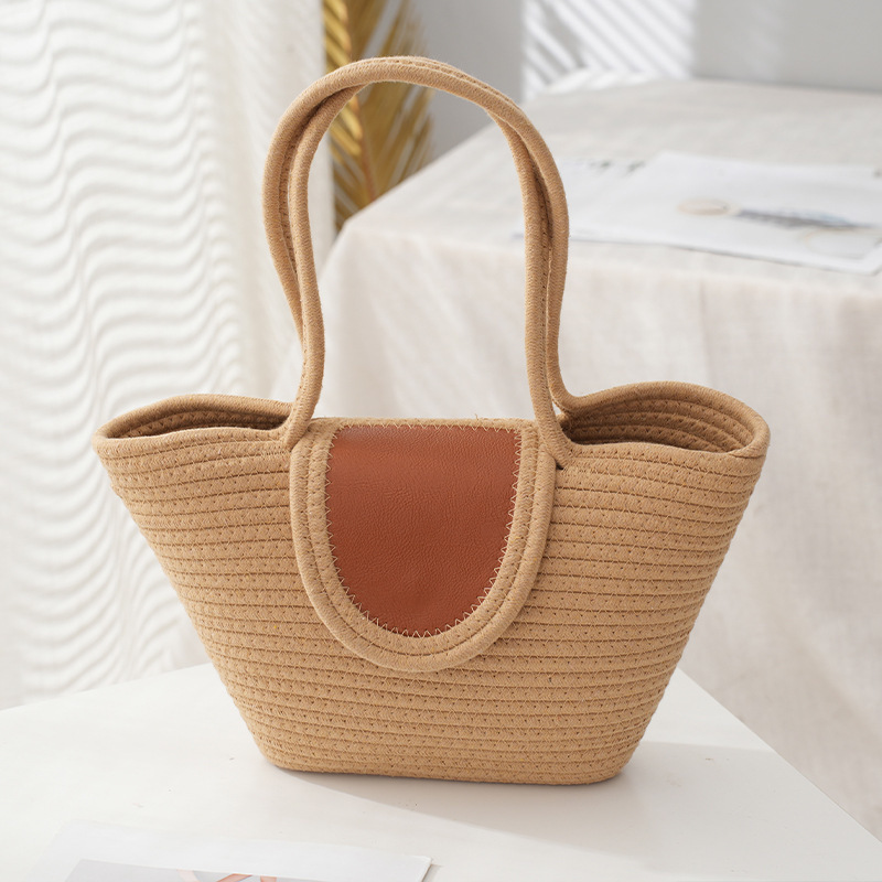 Primary image for Cotton cord woven bag Travel storage bag Summer women's handbag 