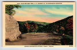 US Highway 33 Trail Forest Shenandoah Mountain Virginia Postcard Linen Unused VA - £5.48 GBP