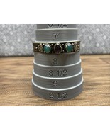 Vintage Silver Tone Bracelet Indian Southwest Purple Green 7-7.5” Adjust... - $20.28 CAD