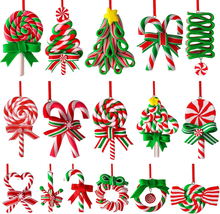 16Pcs Christmas Lollipop Ornaments, Colorful Mini Candy Cane Hanging Orn... - $21.63